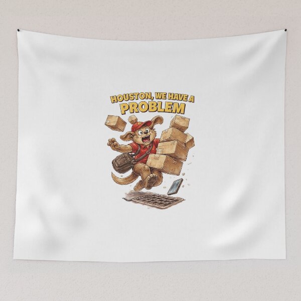Item preview, Dog Delivery Houston We Have a Problem Sticker – Funny Courier Animal Art designed and sold by Felixuss.