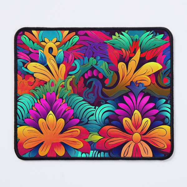 Item preview, Vibrant Psychedelic Floral Pattern | Bold Boho Neon Flowers | Colorful Abstract Botanical Art designed and sold by CraftedHome.