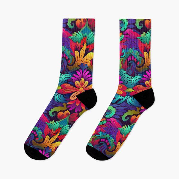 Item preview, Vibrant Psychedelic Floral Pattern | Bold Boho Neon Flowers | Colorful Abstract Botanical Art designed and sold by CraftedHome.