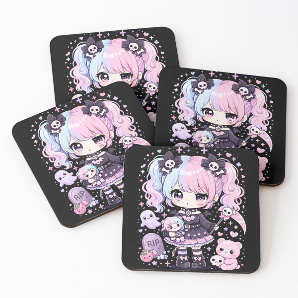 Item preview, Goth Kawaii Girl – Cute Chibi Gothic Anime Aesthetic designed and sold by PaulaDesignCo.