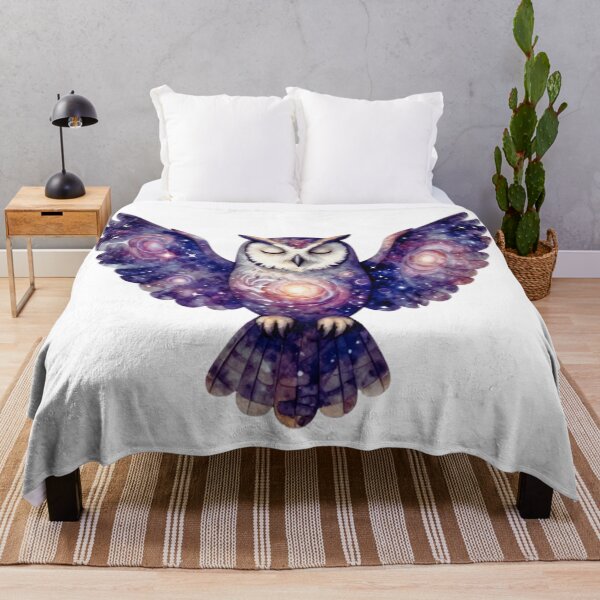 Item preview, Cosmic Owl Galaxy Wings Celestial Art Illustration designed and sold by MoonSoul Studio.