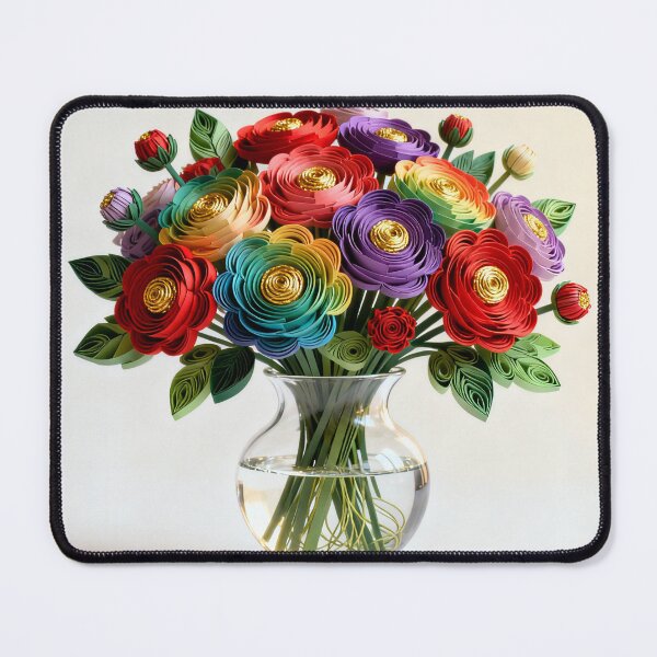 Item preview, Colourful Rainbow Papercraft Floral Art designed and sold by Soul Imaginaire.