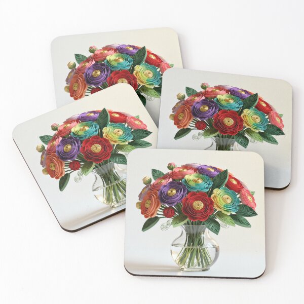 Item preview, Colourful Rainbow Papercraft Floral Art designed and sold by Soul Imaginaire.