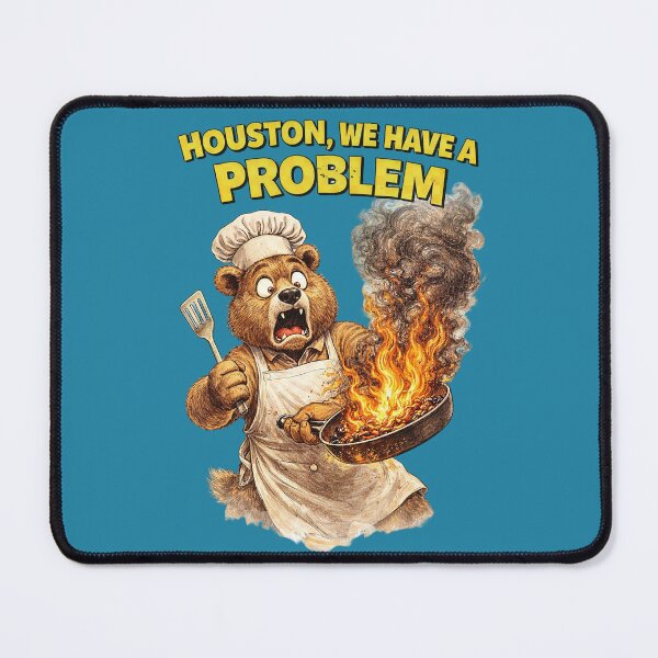 Item preview, Bear Chef Houston We Have a Problem Sticker – Funny Cooking Disaster Animal Art designed and sold by Felixuss.