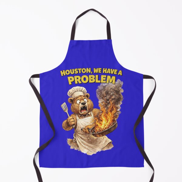Item preview, Bear Chef Houston We Have a Problem Sticker – Funny Cooking Disaster Animal Art designed and sold by Felixuss.