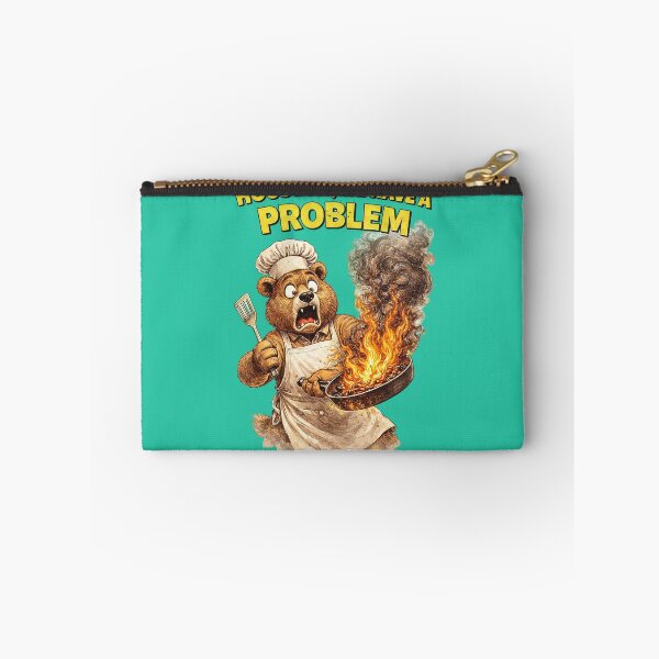 Item preview, Bear Chef Houston We Have a Problem Sticker – Funny Cooking Disaster Animal Art designed and sold by Felixuss.