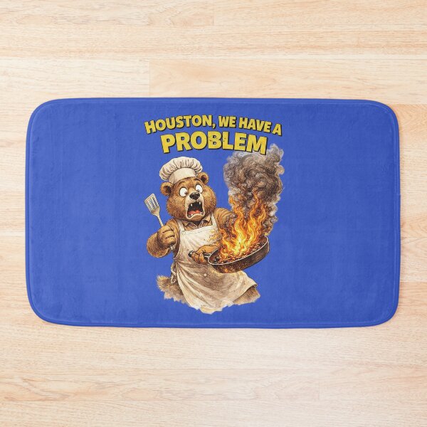 Item preview, Bear Chef Houston We Have a Problem Sticker – Funny Cooking Disaster Animal Art designed and sold by Felixuss.