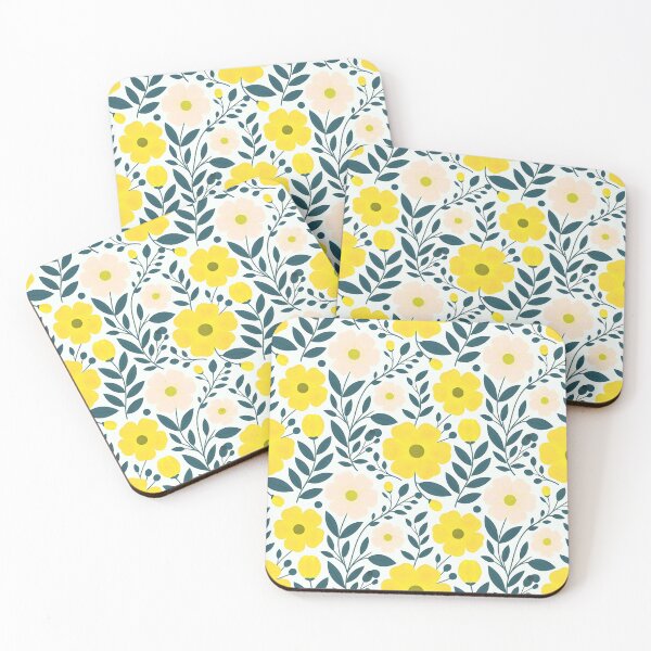 Item preview, Yellow flower design, on a white background, seamless design. designed and sold by LeedsArtStudio.
