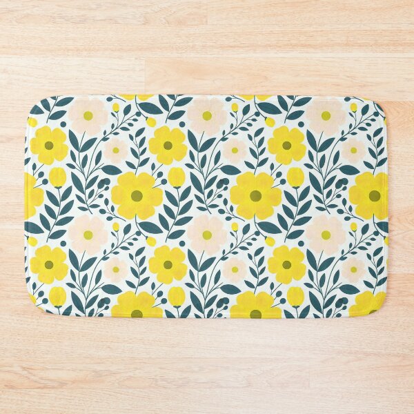 Item preview, Yellow flower design, on a white background, seamless design. designed and sold by LeedsArtStudio.