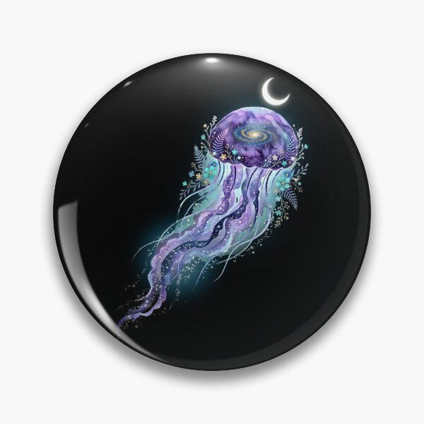 Item preview, Celestial Jellyfish Galaxy Moon – Cosmic Ocean Aesthetic Watercolor Art designed and sold by MoonSoul Studio.