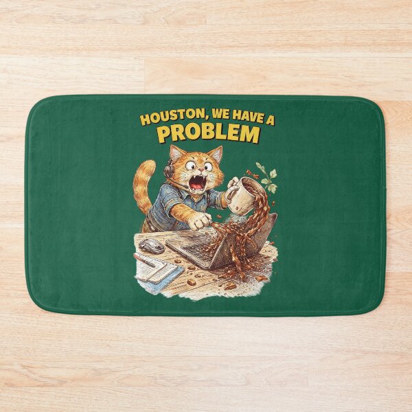 Item preview, Cat Spilling Coffee on Laptop Houston We Have a Problem Sticker – Funny Office Animal Art designed and sold by Felixuss.