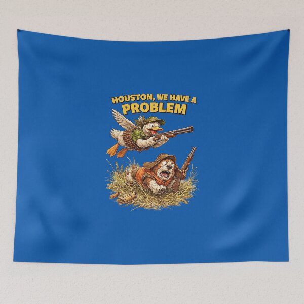Item preview, Duck Hunter Houston We Have a Problem Sticker – Funny Role Reversal Animal Art designed and sold by Felixuss.