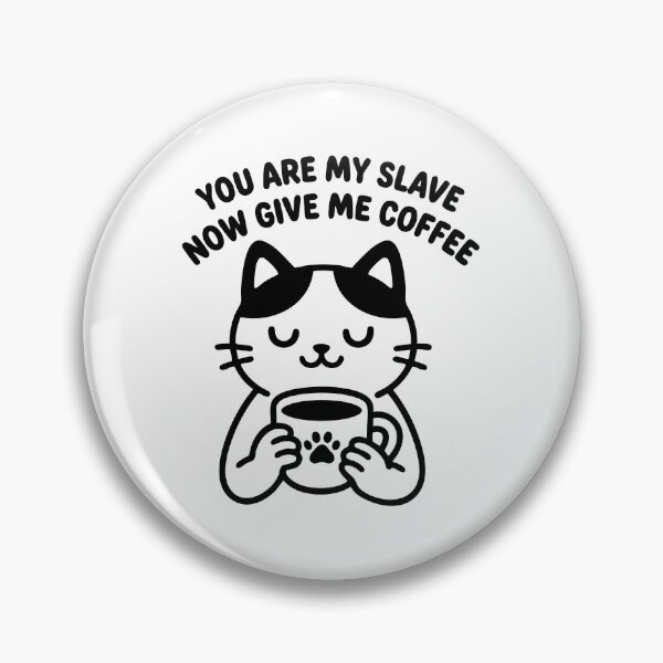 Item preview, You Are My Slave Now Give Me Coffee Funny Cat Sticker | Cute Grumpy Cat Coffee Lover Gift designed and sold by GinColorist.