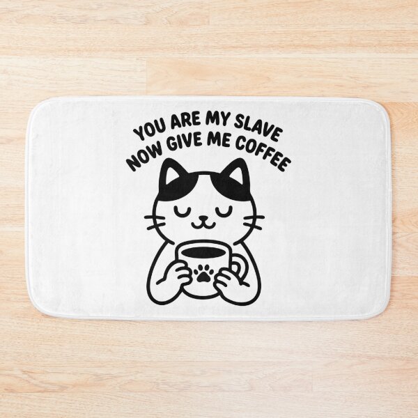 Item preview, You Are My Slave Now Give Me Coffee Funny Cat Sticker | Cute Grumpy Cat Coffee Lover Gift designed and sold by GinColorist.
