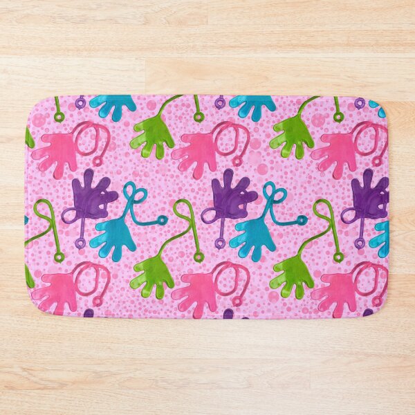 Item preview, Sticky hands on pink bubbly dots seamless pattern designed and sold by Paintbrushbetty.