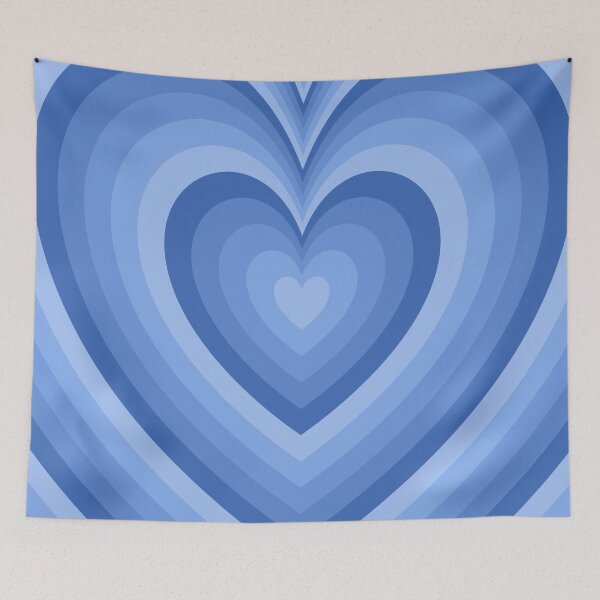 Item preview, Blue Aesthetic Heart Pattern Y2K Retro Concentric Hearts designed and sold by Aesthetic Crew.