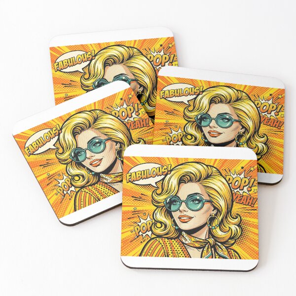 Item preview, Retro 60s Pop Art Woman – Vibrant Comic Style Illustration with "Fabulous" Speech Bubble designed and sold by MakarenaCreate.