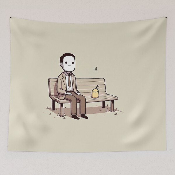 Item preview, Awkward Silence Bench Meme Introvert Minimal Humor designed and sold by astersgraphics.