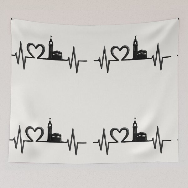 Item preview, Makkah Heartbeat – Islamic ECG Line with Kaaba Design designed and sold by D-Islamic.