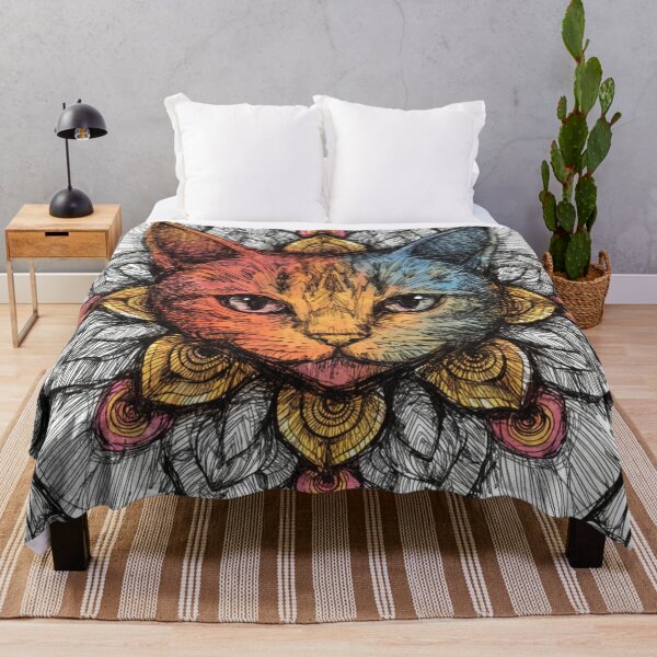 Artikelvorschau, Floral Mandala Art cat – Intricate Flower Mandala Design entworfen und verkauft von Anime9122.