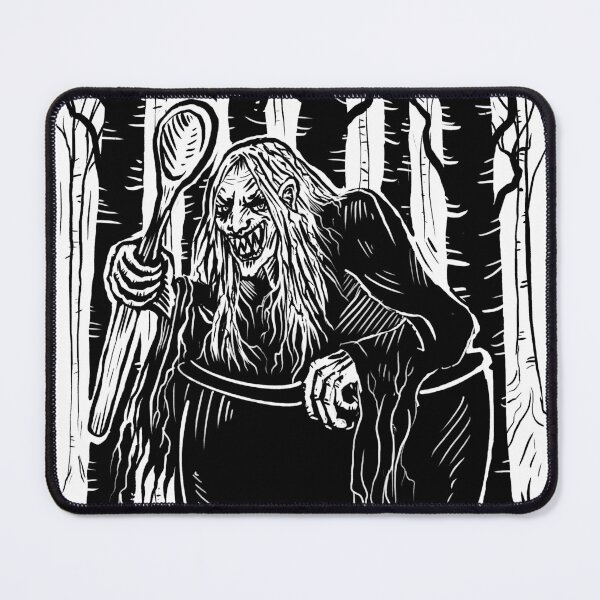 Item preview, Baba Yaga woodcut digital design designed and sold by Magpye.