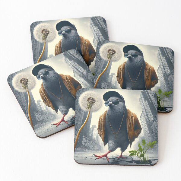Item preview, Cool Pigeon Energy – Urban Bird with Attitude designed and sold by EmeraldeaArt.