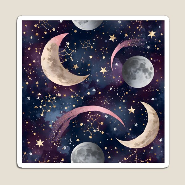Item preview, Celestial Dreams Moons and Stars Pattern designed and sold by UrsaNorthDesigns.
