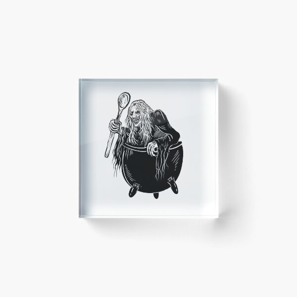 Item preview, Baba Yaga woodcut digital illustration _ no background designed and sold by Magpye.