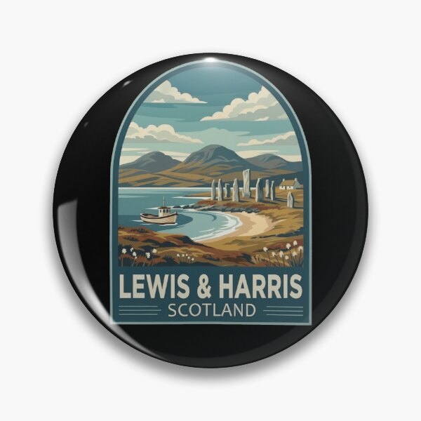 Item preview, Lewis & Harris Outer Hebrides Vintage Travel Poster - Standing Stones designed and sold by Loom on the Loch.