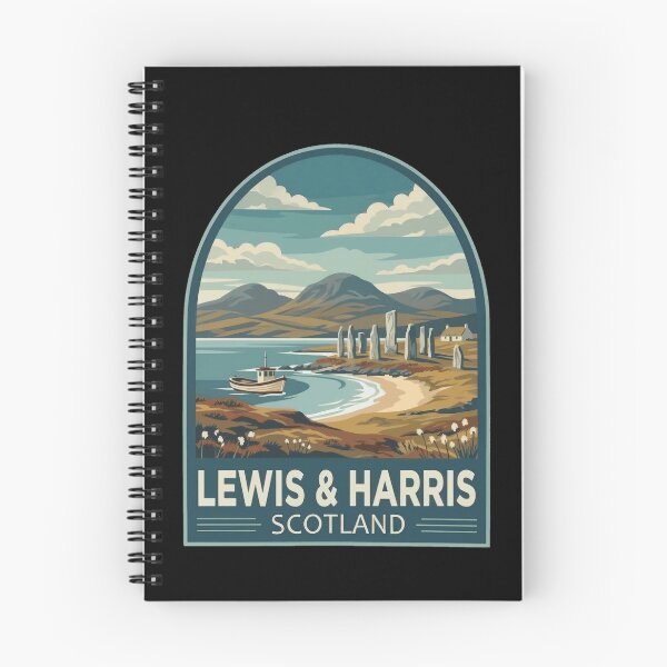 Item preview, Lewis & Harris Outer Hebrides Vintage Travel Poster - Standing Stones designed and sold by Loom on the Loch.