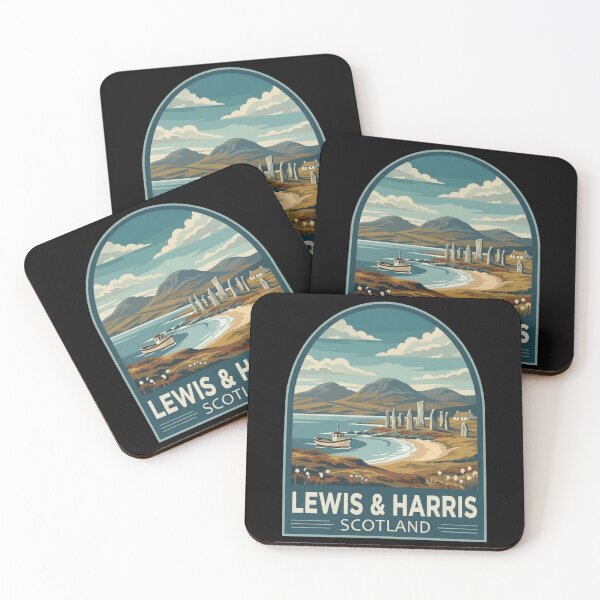 Item preview, Lewis & Harris Outer Hebrides Vintage Travel Poster - Standing Stones designed and sold by Loom on the Loch.