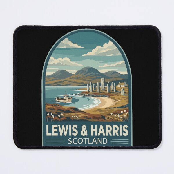 Item preview, Lewis & Harris Outer Hebrides Vintage Travel Poster - Standing Stones designed and sold by Loom on the Loch.