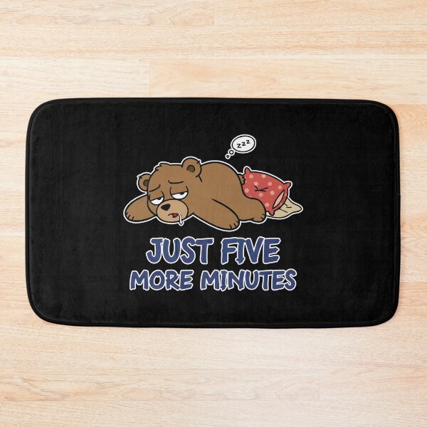 Item preview, Just Five More Minutes Sleepy Bear Cartoon designed and sold by Taridesign.
