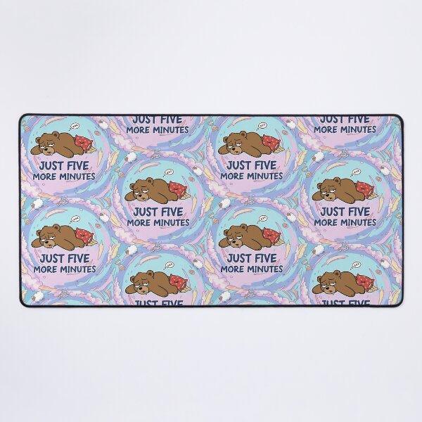 Item preview, Just Five More Minutes Sleepy Bear Cartoon designed and sold by Taridesign.