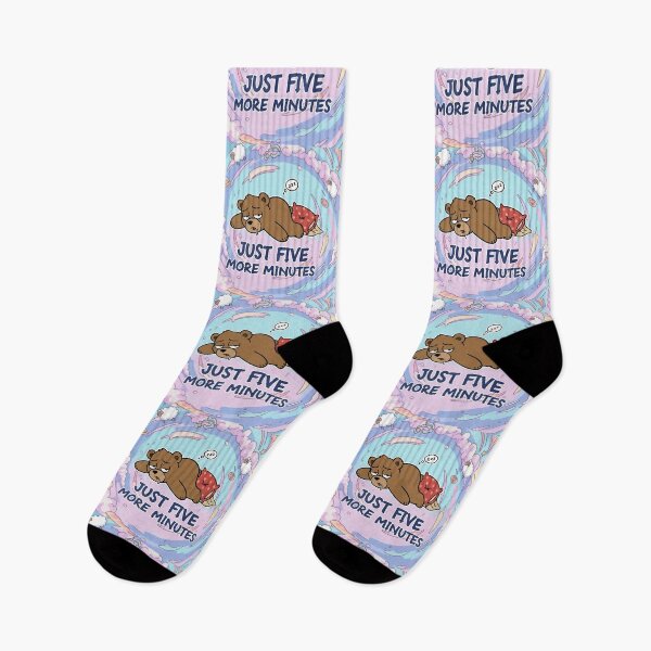 Item preview, Just Five More Minutes Sleepy Bear Cartoon designed and sold by Taridesign.