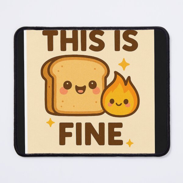 Item preview, This Is Fine – Cute Kawaii Toast & Fire Meme Design designed and sold by inkstablestudio.