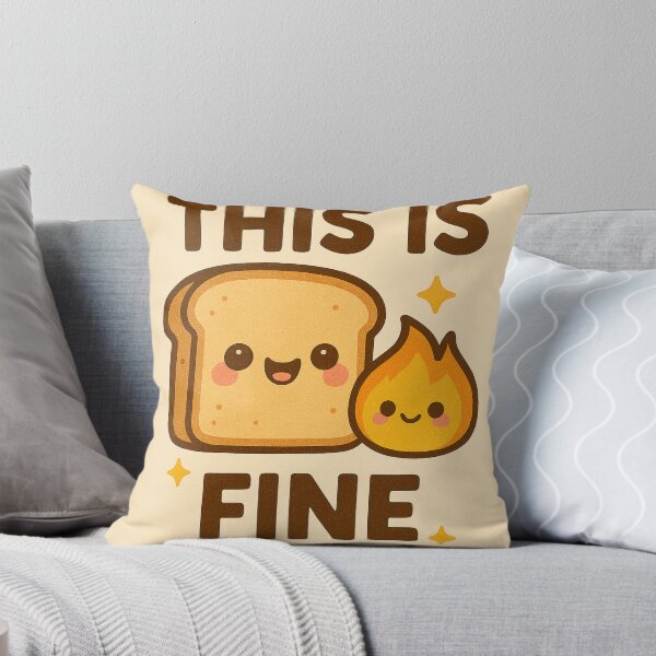 Item preview, This Is Fine – Cute Kawaii Toast & Fire Meme Design designed and sold by inkstablestudio.