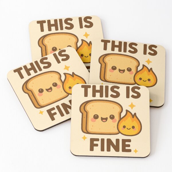 Item preview, This Is Fine – Cute Kawaii Toast & Fire Meme Design designed and sold by inkstablestudio.