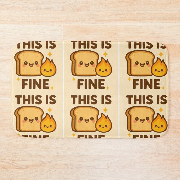 Item preview, This Is Fine – Cute Kawaii Toast & Fire Meme Design designed and sold by inkstablestudio.