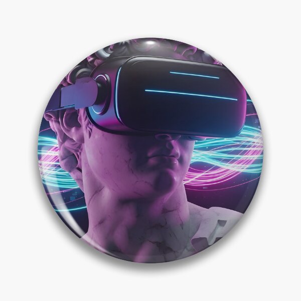 Item preview, Cyberpunk David - Neon Vaporwave VR Statue Aesthetic designed and sold by powersunlight.