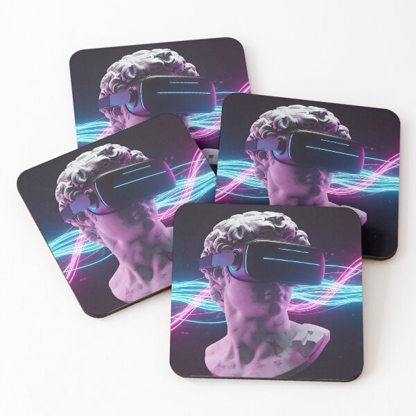 Item preview, Cyberpunk David - Neon Vaporwave VR Statue Aesthetic designed and sold by powersunlight.