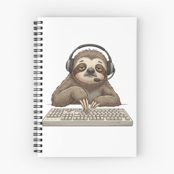 Item preview, Relatable Tired Sloth Gamer with Headset and Keyboard designed and sold by Kvarny.