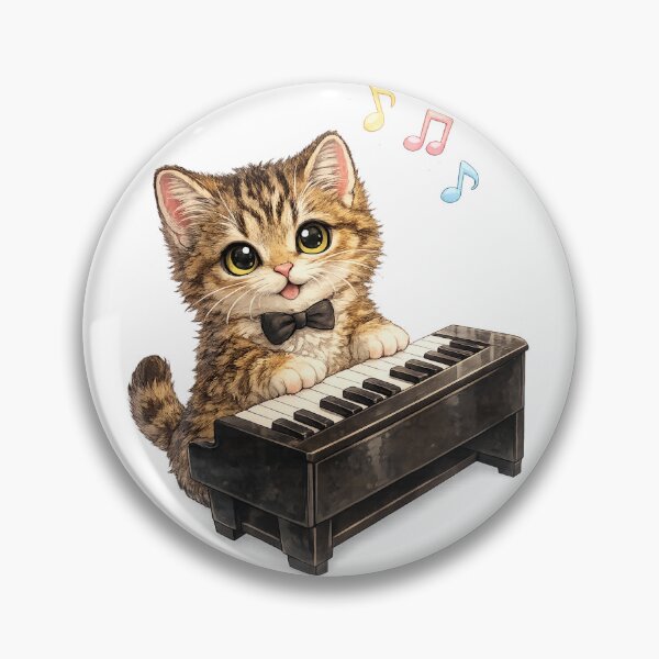 Item preview, cat playing piano designed and sold by PasoaPaso2025.