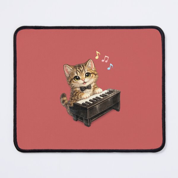 Item preview, cat playing piano designed and sold by PasoaPaso2025.