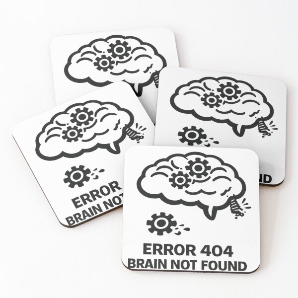 Item preview, Funny Overthinking Brain – Error 404 Brain Not Found designed and sold by MS-DesignArt.