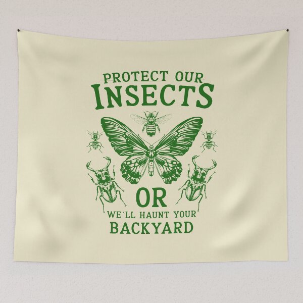 Item preview, Protect Our Insects Or We’ll Haunt Your Backyard - Vintage Bug Art designed and sold by Dmetalx Art Apparel.