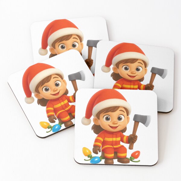 Item preview, Christmas Firefighter Girl  designed and sold by Sillytoe.
