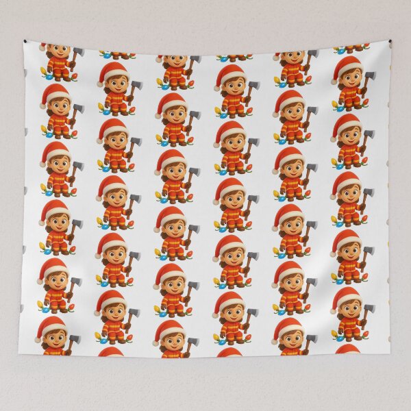 Item preview, Christmas Firefighter Girl  designed and sold by Sillytoe.