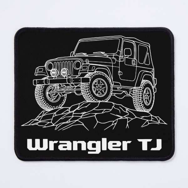 Item preview, Wrangler TJ Soft Top Rock Crawler Minimalist Line Art White designed and sold by Off-Road-Zone.