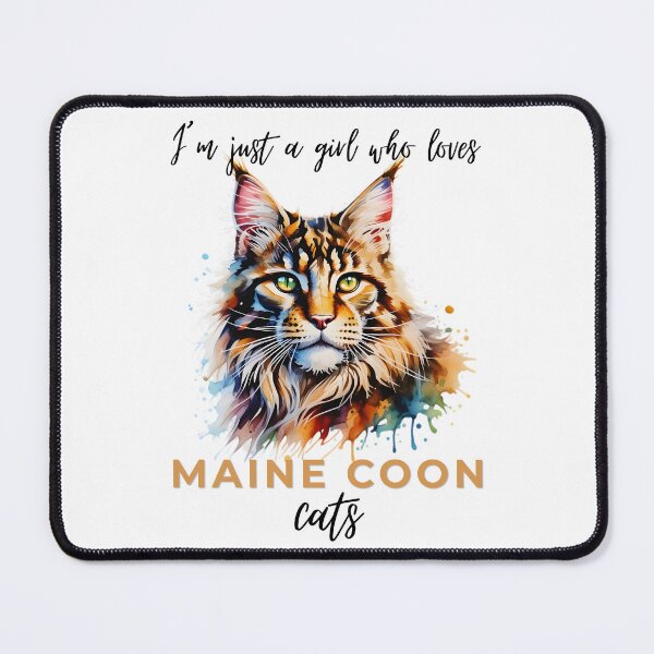 Item preview, I'm Just a Girl Who Loves Maine Coon Cats – Cute Watercolor Maine Coon Cat Lover Aesthetic Design designed and sold by ArcticFoxStudio.